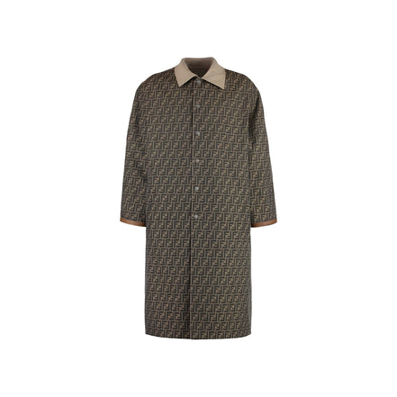 Palton Fendi bej din bumbac