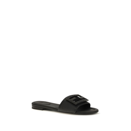 Fendi Black Baguette Sandals