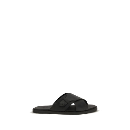 Fendi Black Slide Sandals