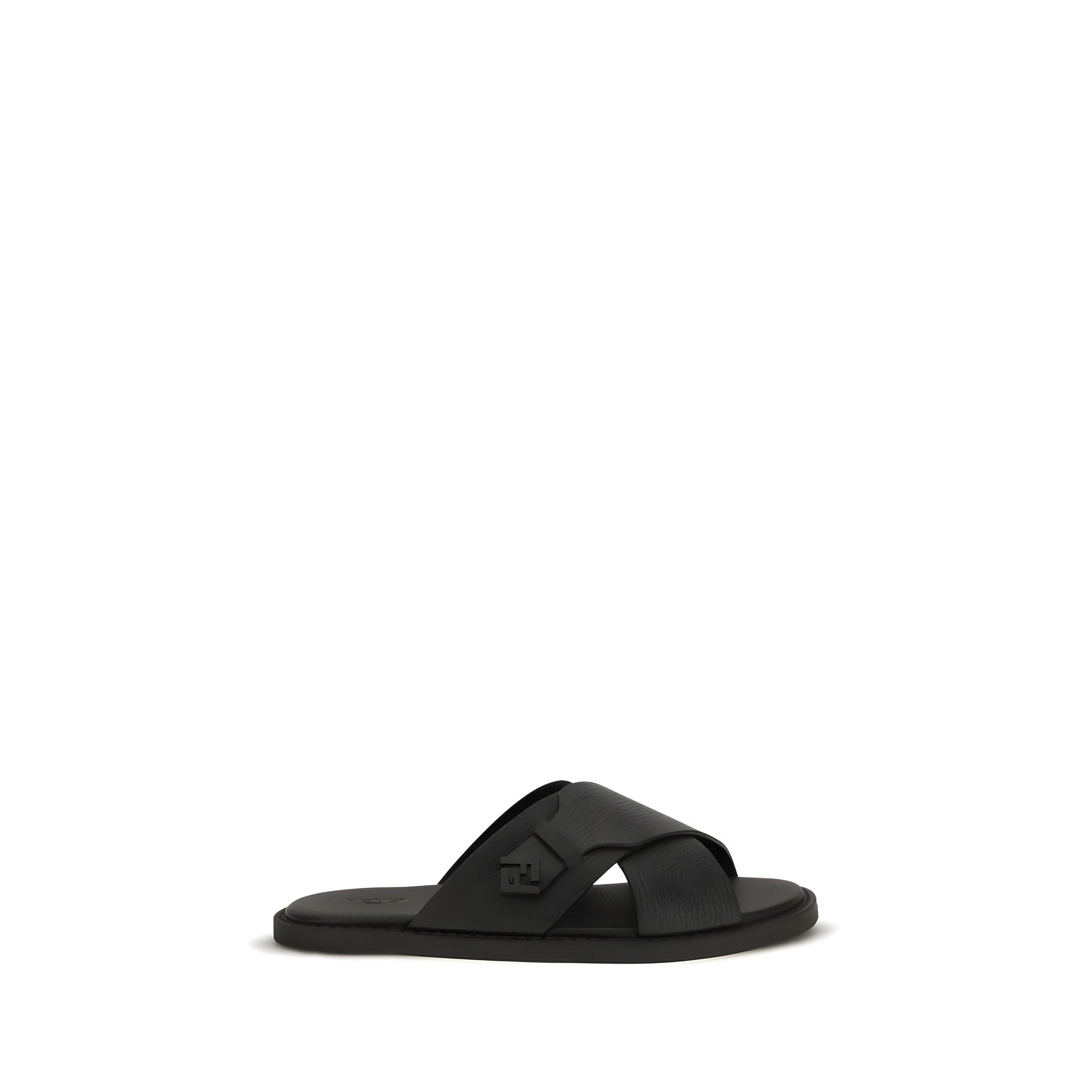 Fendi Black Slide Sandals