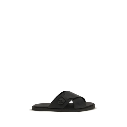 Fendi Black Slide Sandals