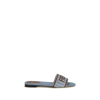 Sandale Fendi bleumarin din bumbac