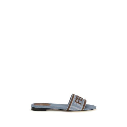 Sandale Fendi bleumarin din bumbac