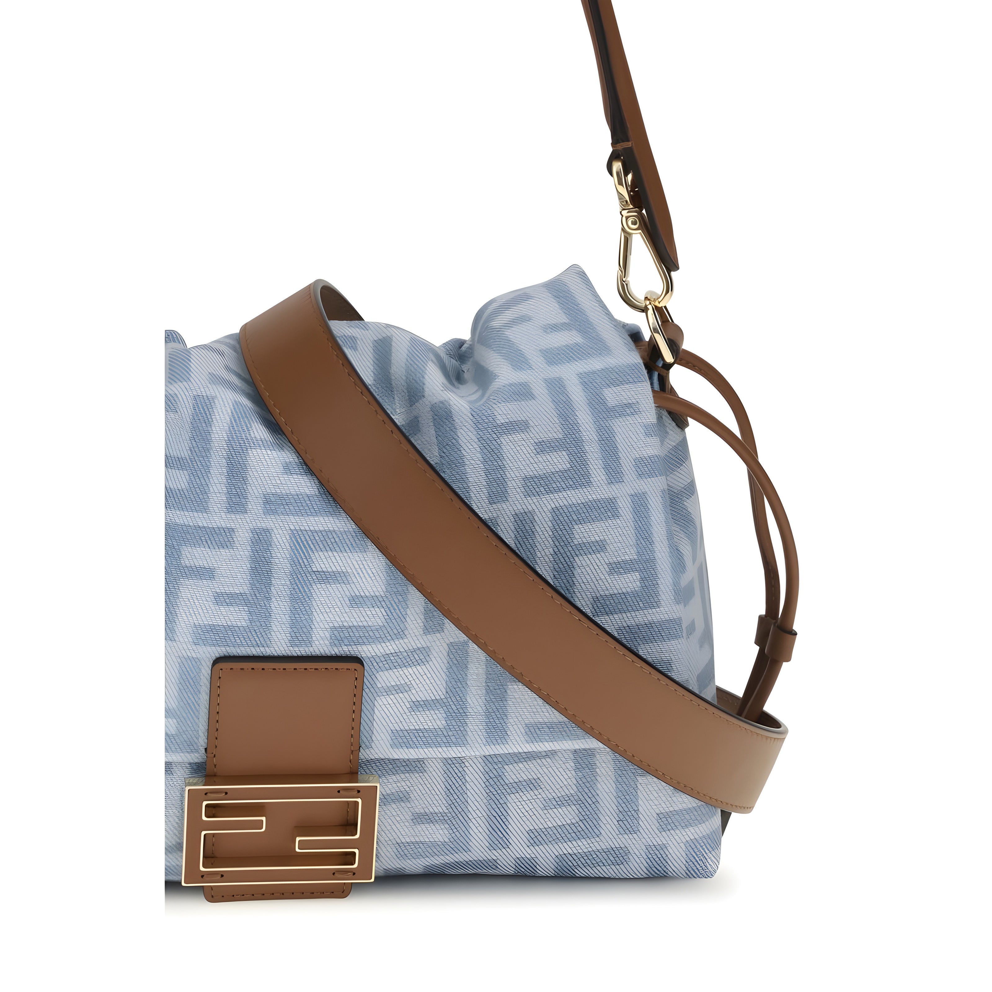Fendi Blue Cotton Shoulder Bag