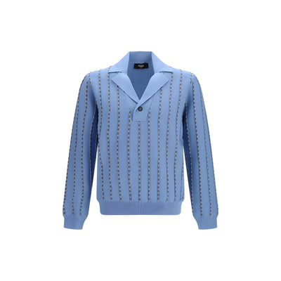 Fendi Blue Cotton Sweatshirt