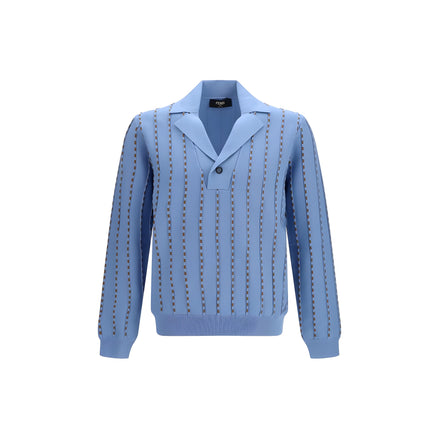 Fendi Blue Cotton Sweatshirt