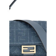 Fendi Blue Raffia Shoulder Bag