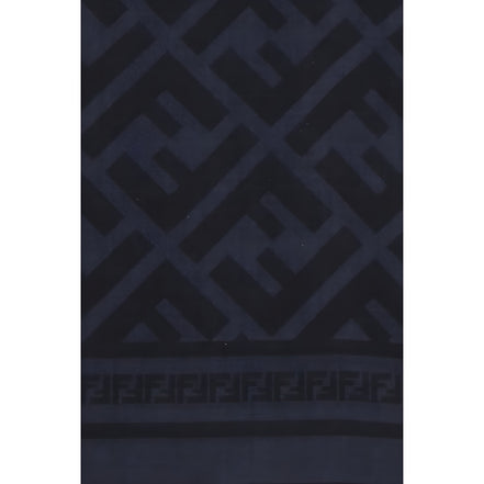 Fendi Blue Wool Scarf