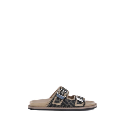 Fendi Brown Flat Sandals