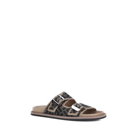 Fendi Brown Flat Sandals