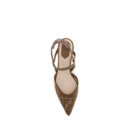 Fendi Brown Mid Heel Pumps