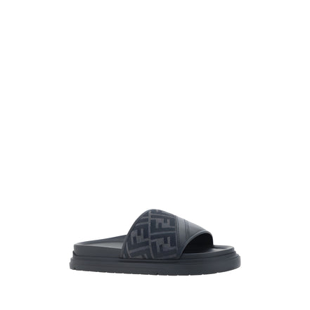 Sandale Fendi gri din material textil