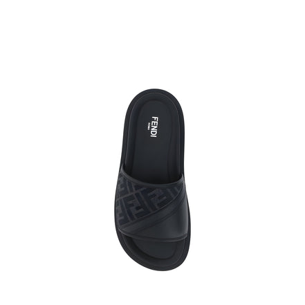 Sandale Fendi gri din material textil