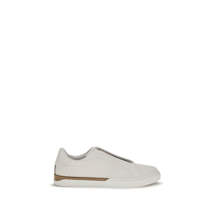 Sneakers Fendi albi din piele