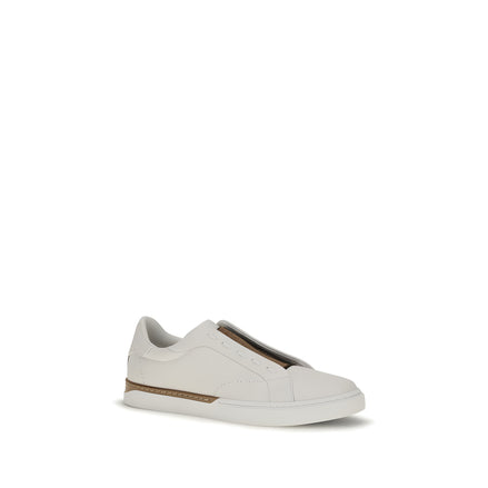 Sneakers Fendi albi din piele