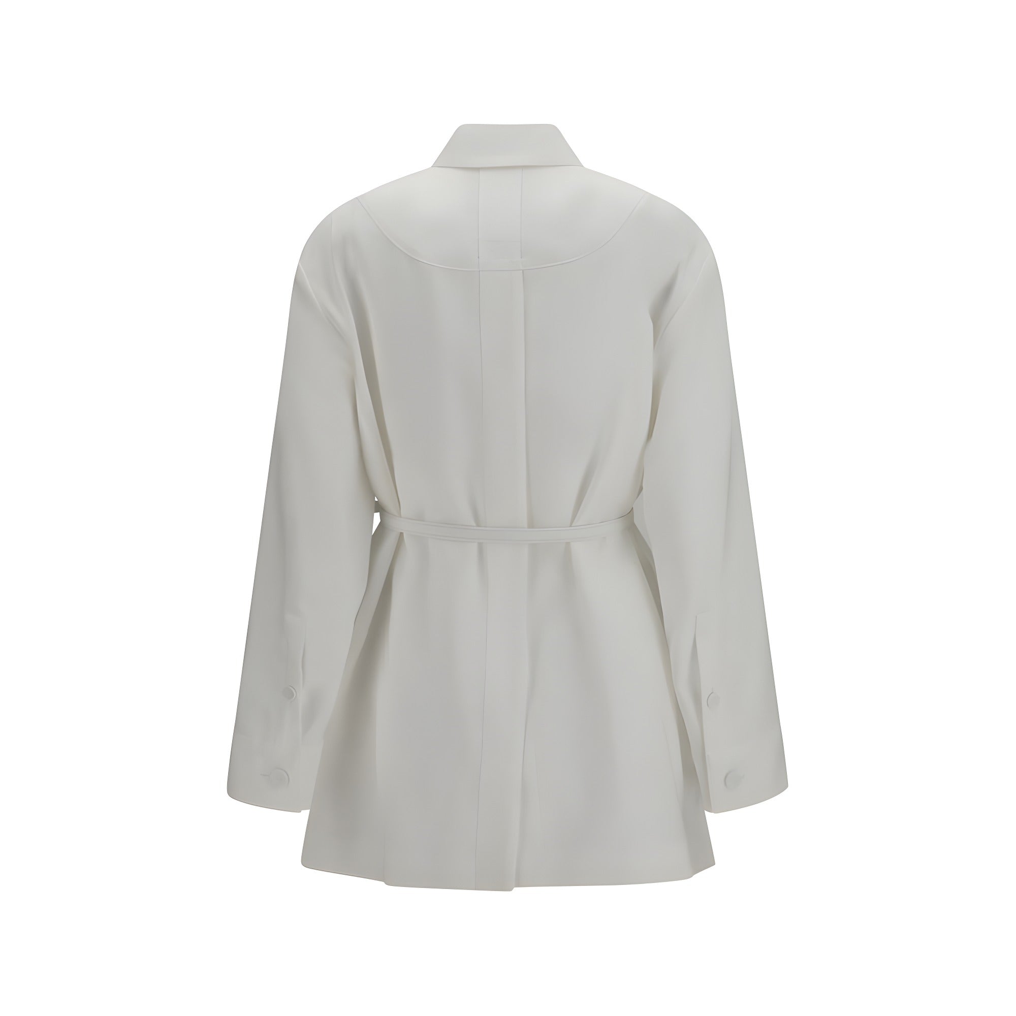 Fendi White Linen Belted Jacket