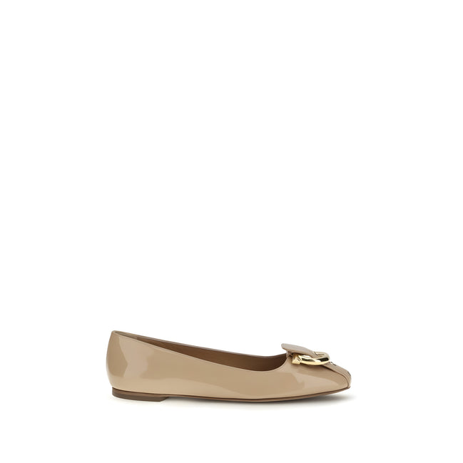 Ferragamo Beige Ballet Flats