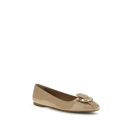 Ferragamo Beige Ballet Flats