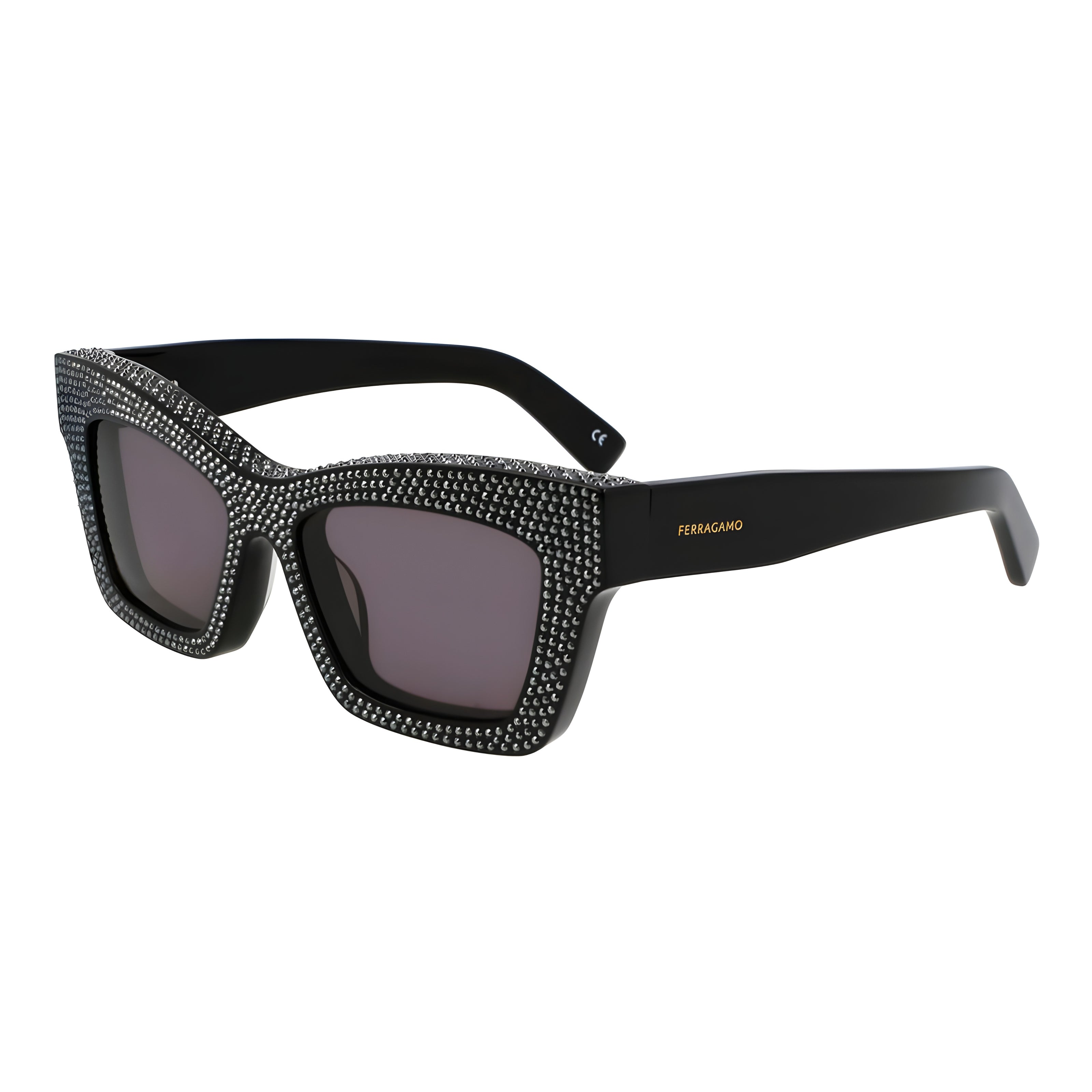 Ochelari de soare negri Ferragamo