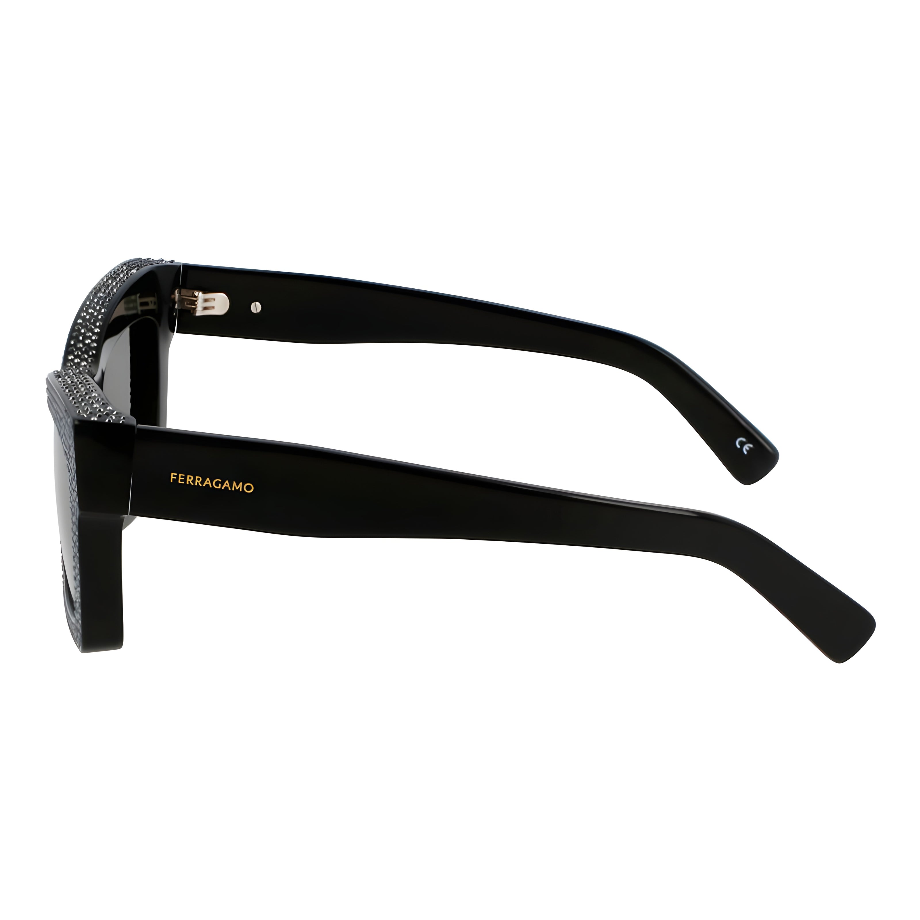 Ochelari de soare negri Ferragamo