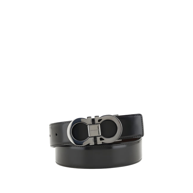 Ferragamo Black Calf Leather Belt