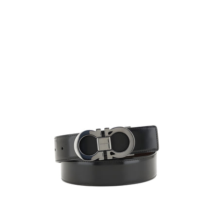 Ferragamo Black Calf Leather Belt