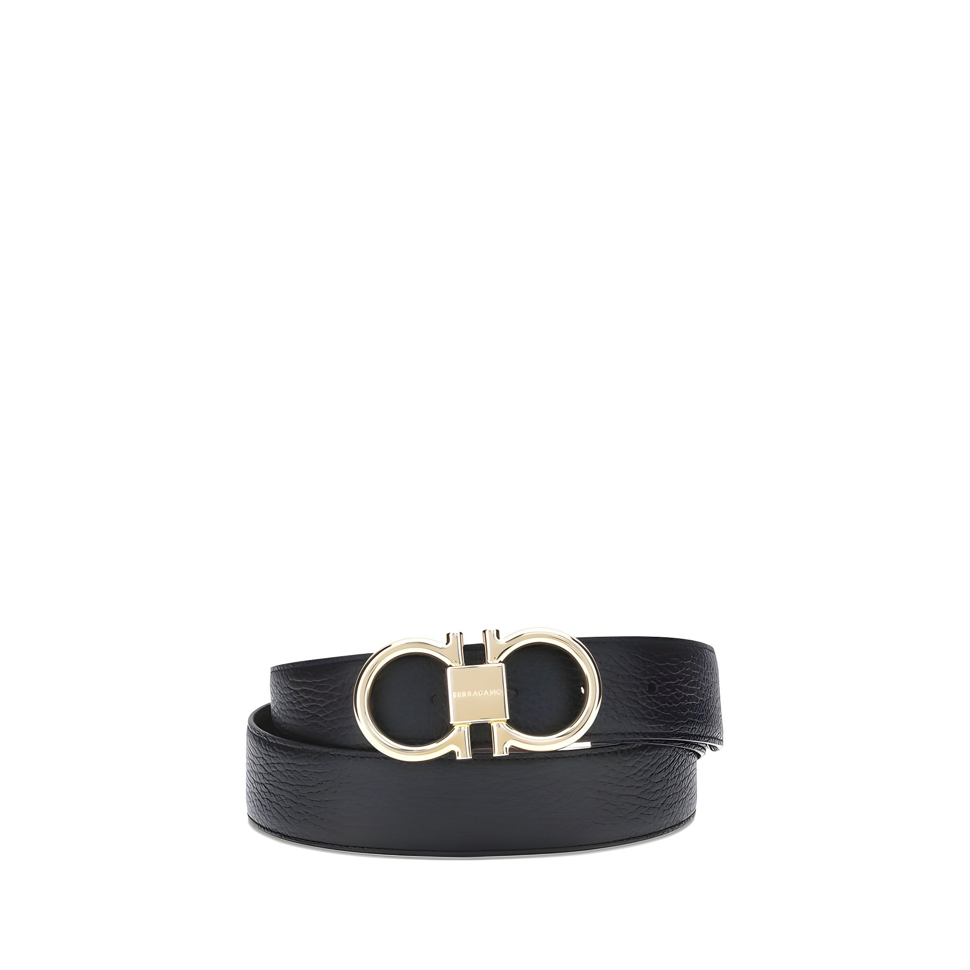 Curea Ferragamo neagră din piele