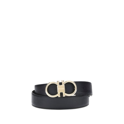 Curea Ferragamo neagră din piele