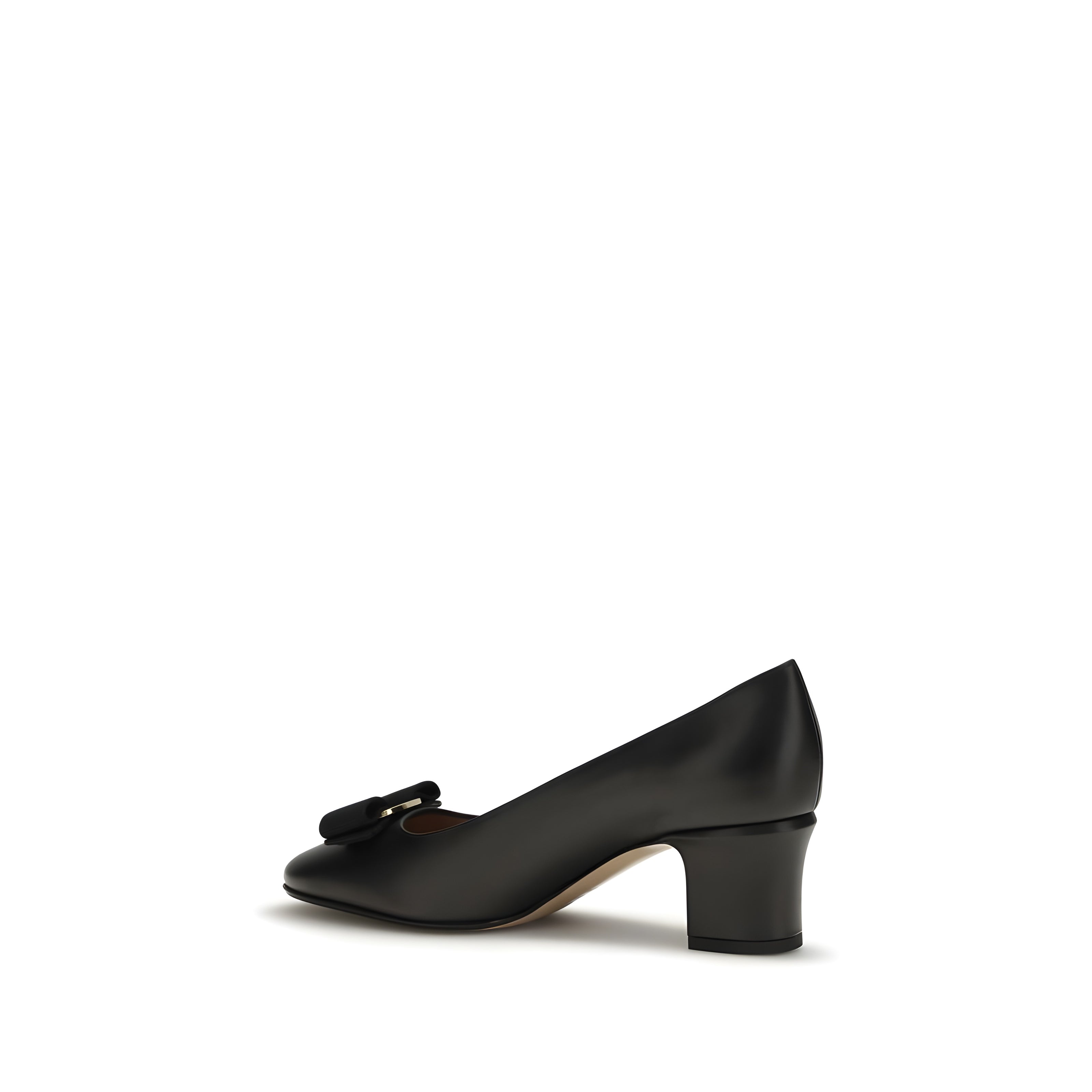 Ferragamo Black Mid Heel Pumps