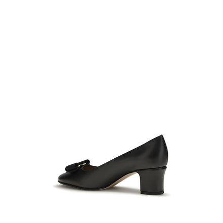 Ferragamo Black Mid Heel Pumps