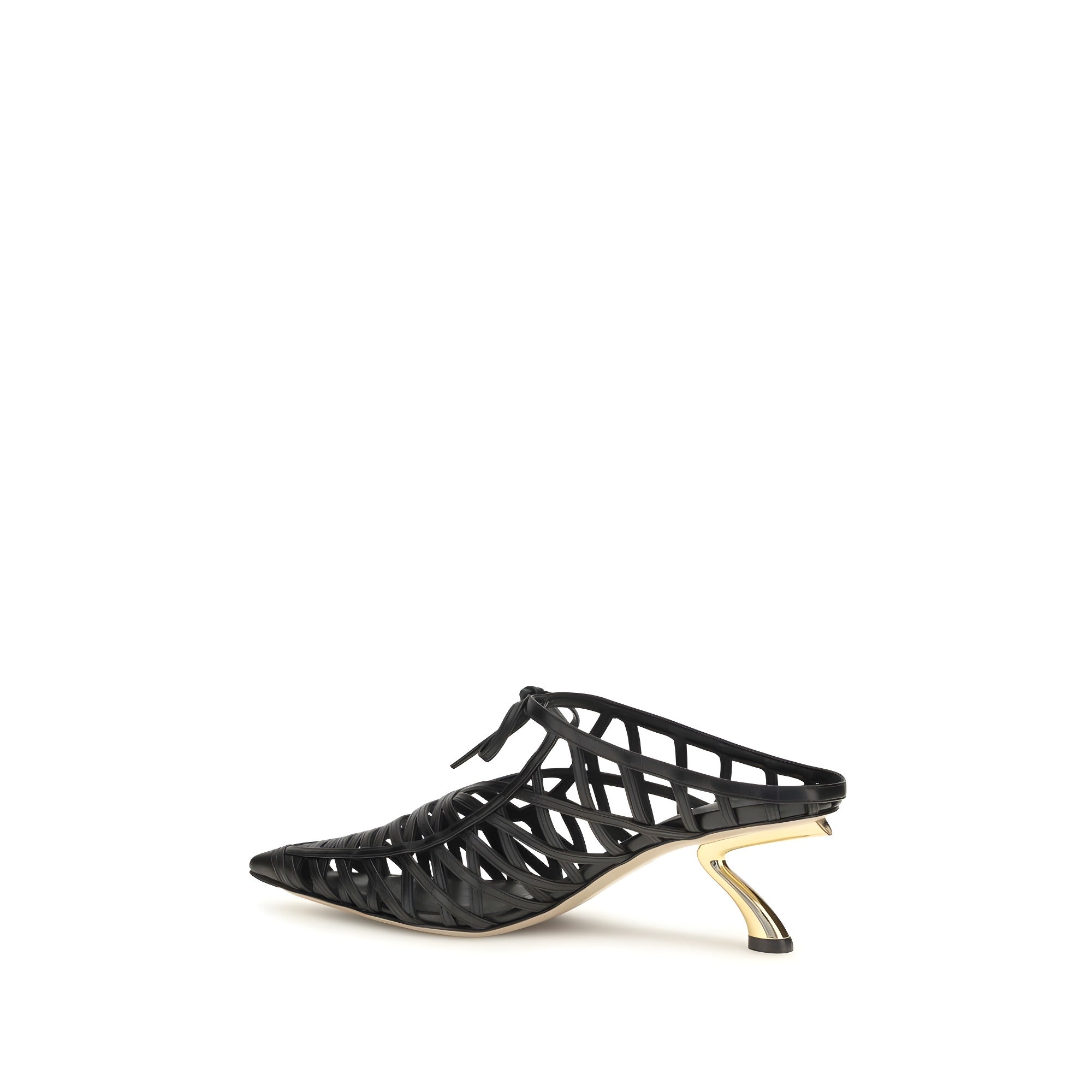 Mules Ferragamo negri din piele