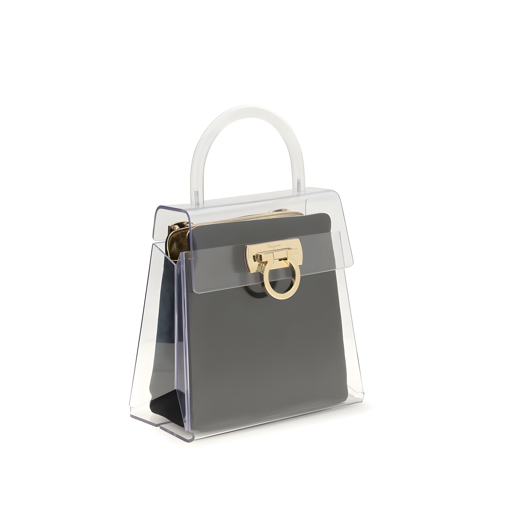 Geantă Ferragamo neagră din PVC