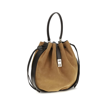 Geantă bucket Ferragamo maro din piele