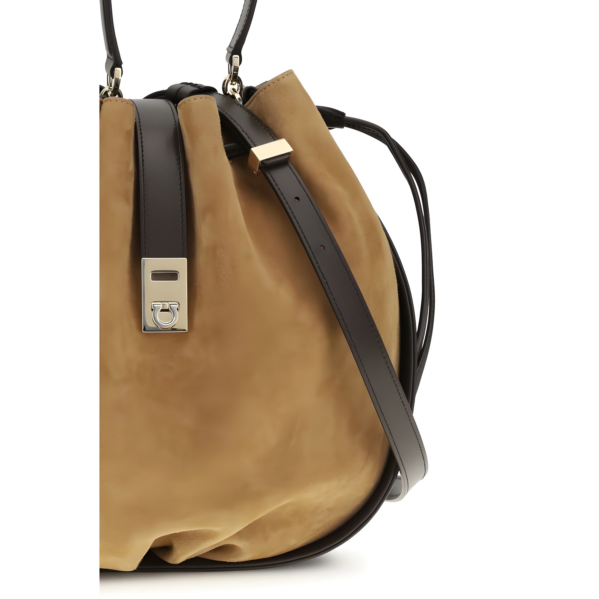 Geantă bucket Ferragamo maro din piele