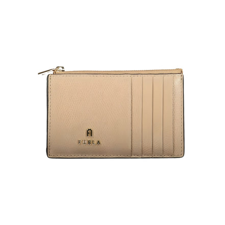 Portofel Furla bej din piele netedă