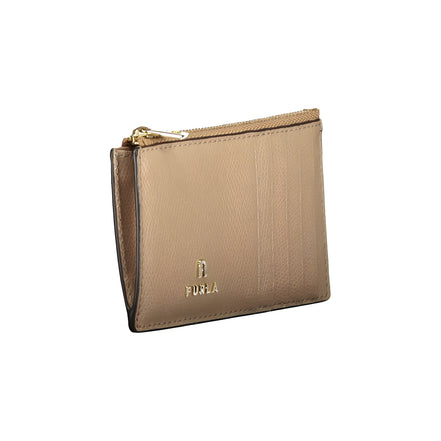 Portofel Furla bej din piele netedă