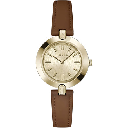 Furla Brown Leather Dress Watch