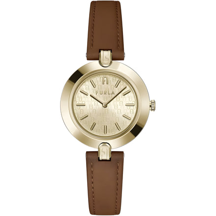 Furla Brown Leather Dress Watch
