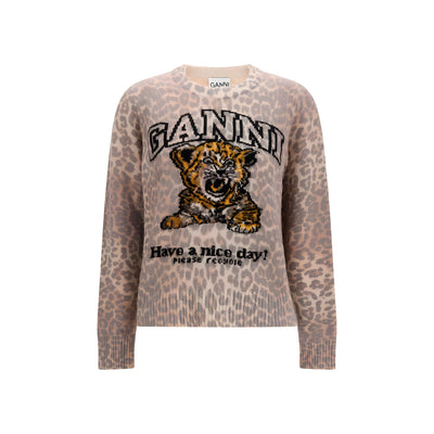 Ganni Beige Wool Sweatshirt