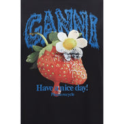 Ganni Black Cotton T-Shirt