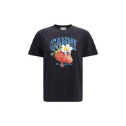 Ganni Black Cotton T-Shirt