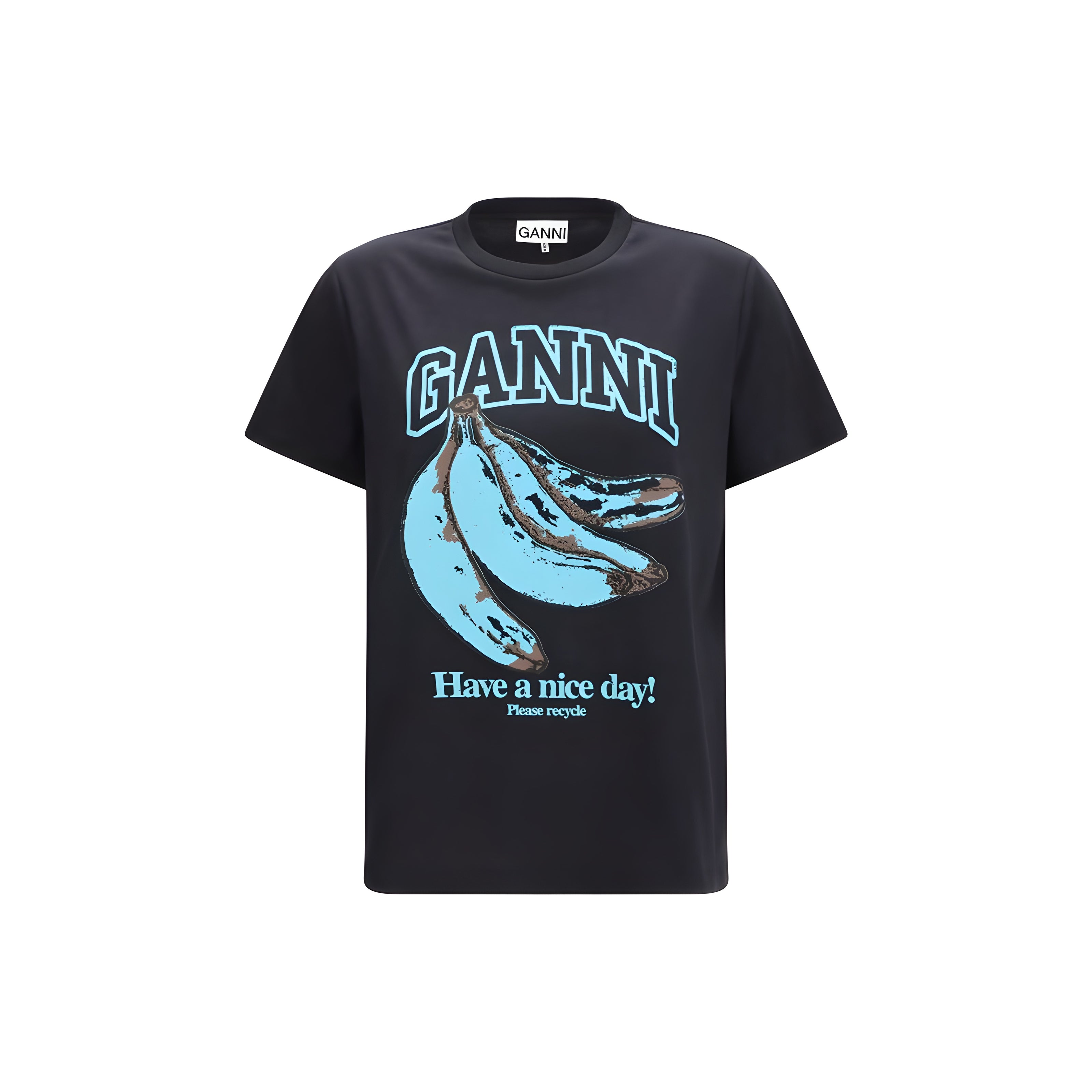 Ganni Black Cotton T-Shirt
