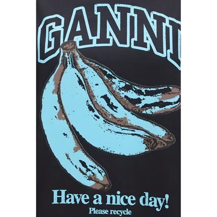 Ganni Black Cotton T-Shirt