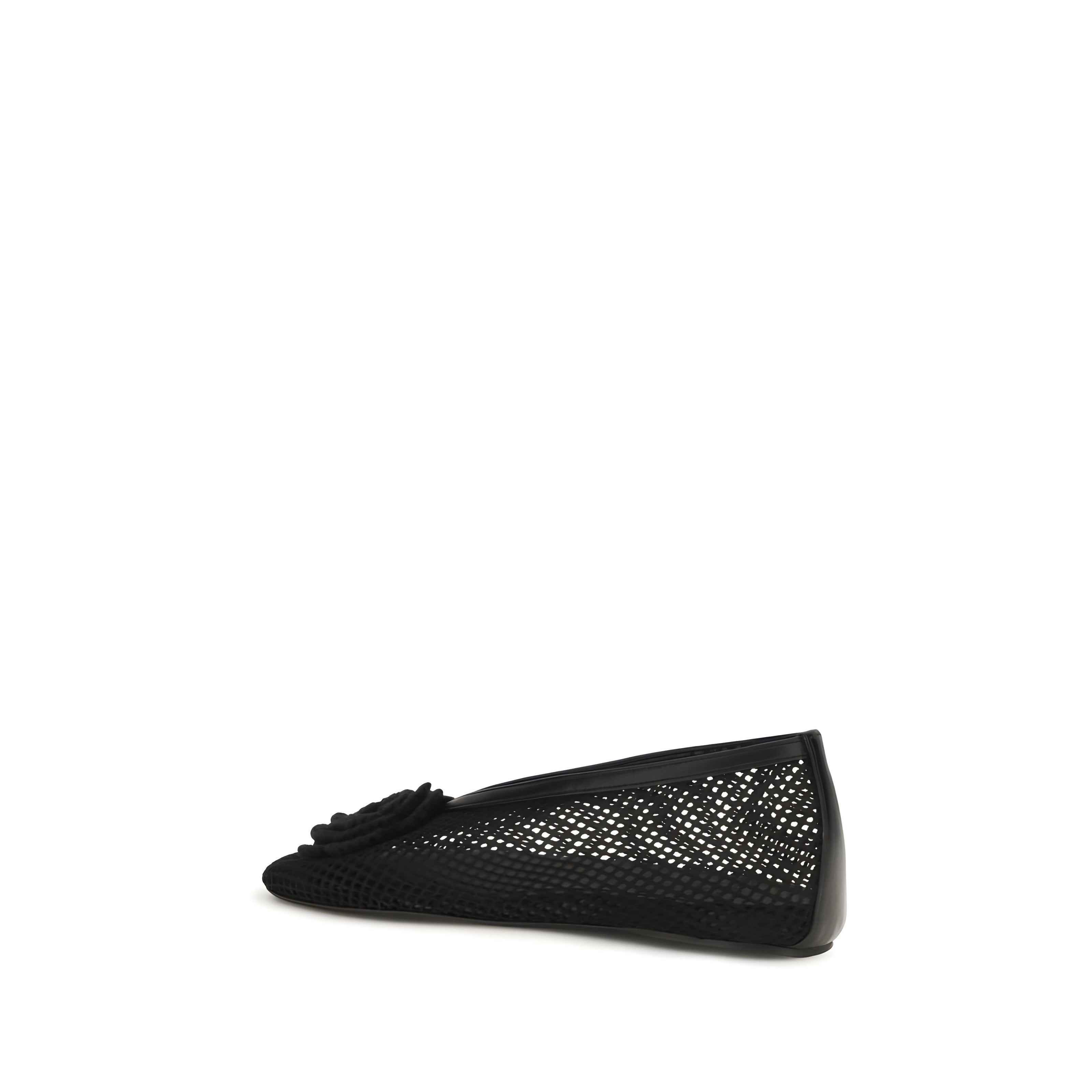 Ganni Black Ballet Flats