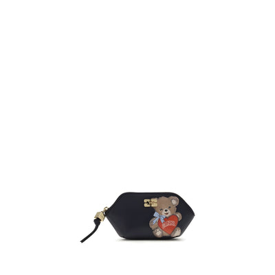 Ganni Black Recycled Leather Wallet