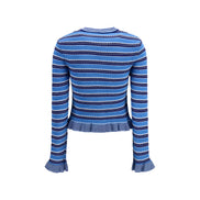 Ganni Blue Cotton Cardigan