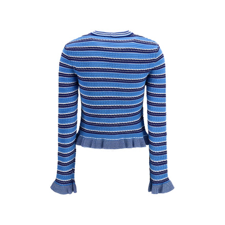 Ganni Blue Cotton Cardigan