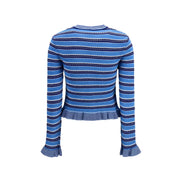 Ganni Blue Cotton Cardigan