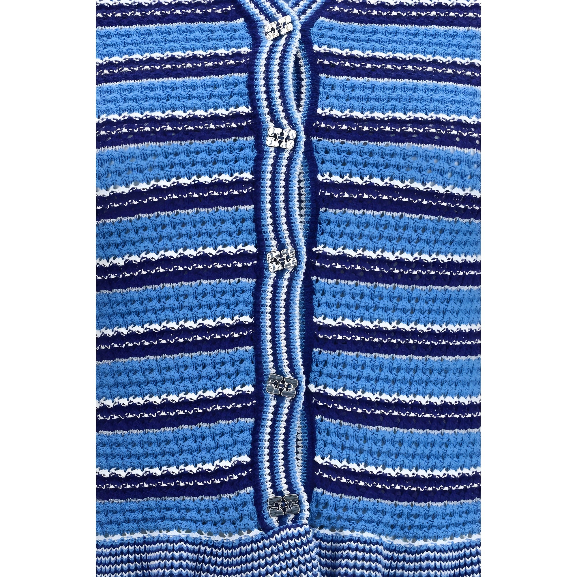 Ganni Blue Cotton Cardigan