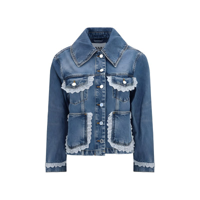 Jachetă Ganni albastră din denim